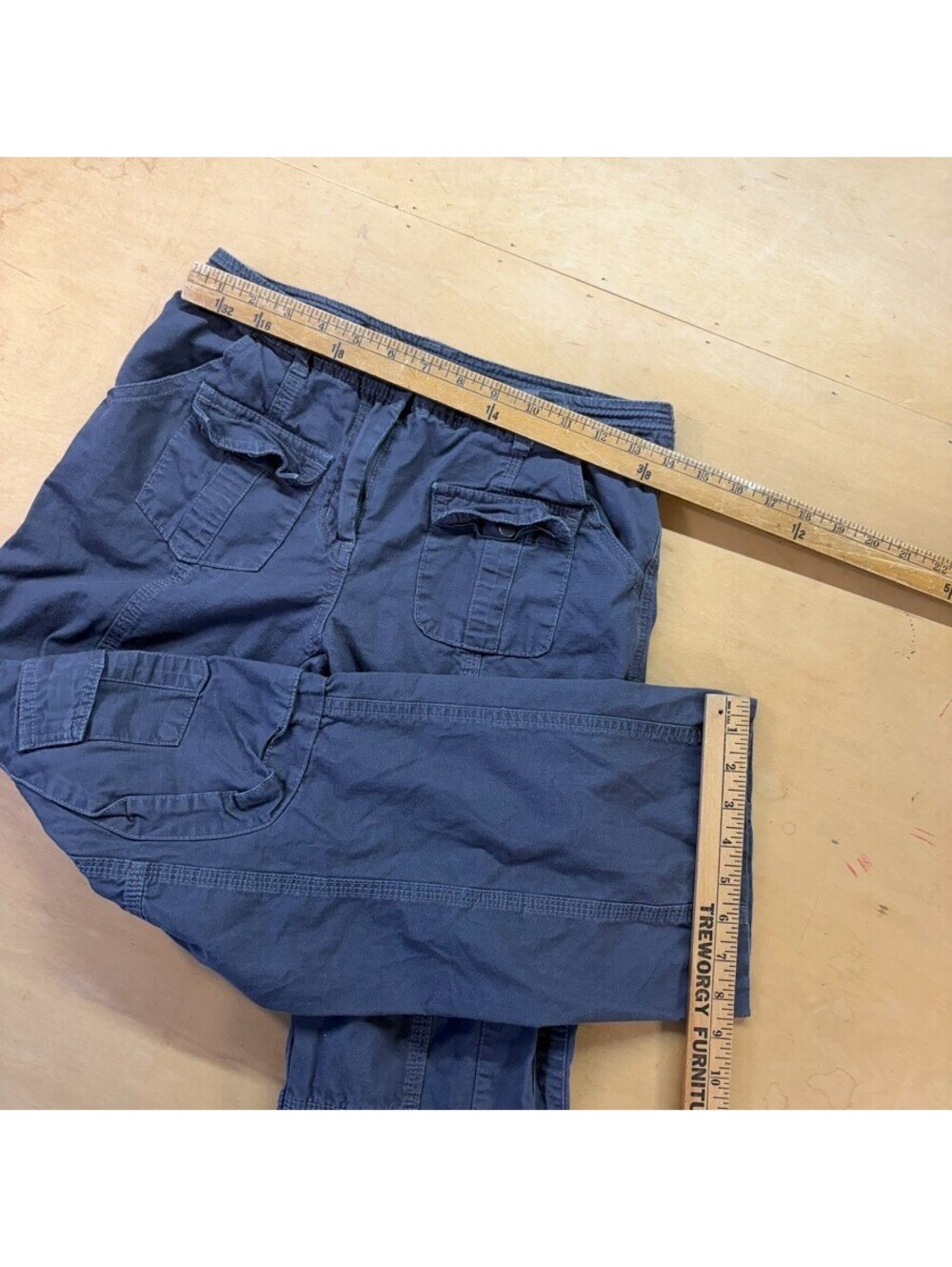Brandy Melville Gray Cargo Pants One Size Mid Rise Wide Leg - Picture 5 of 7